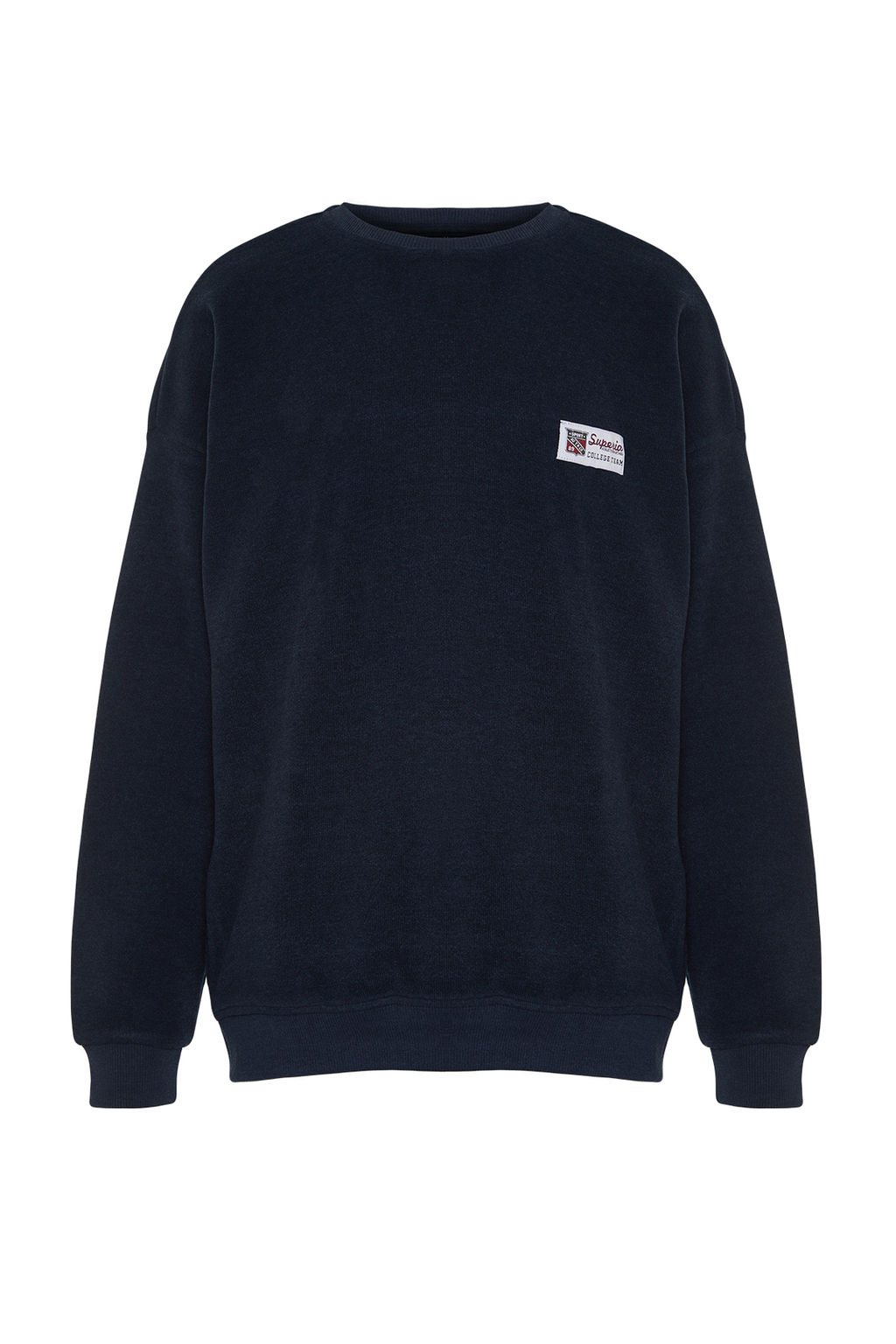 TRENDYOL MAN Lacivert Oversize/Genis Kesim Yumusak Dokulu Kolej Temal? Sweatshirt TMNAW24SW00245 - Trendyolmilla фото 7