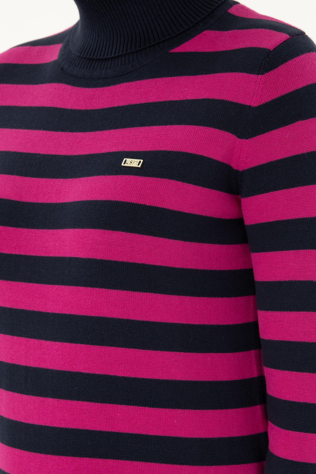 Женский темно-синий свитер с высоким воротником Неожиданная скидка в корзине - U.s. polo assn фото 7