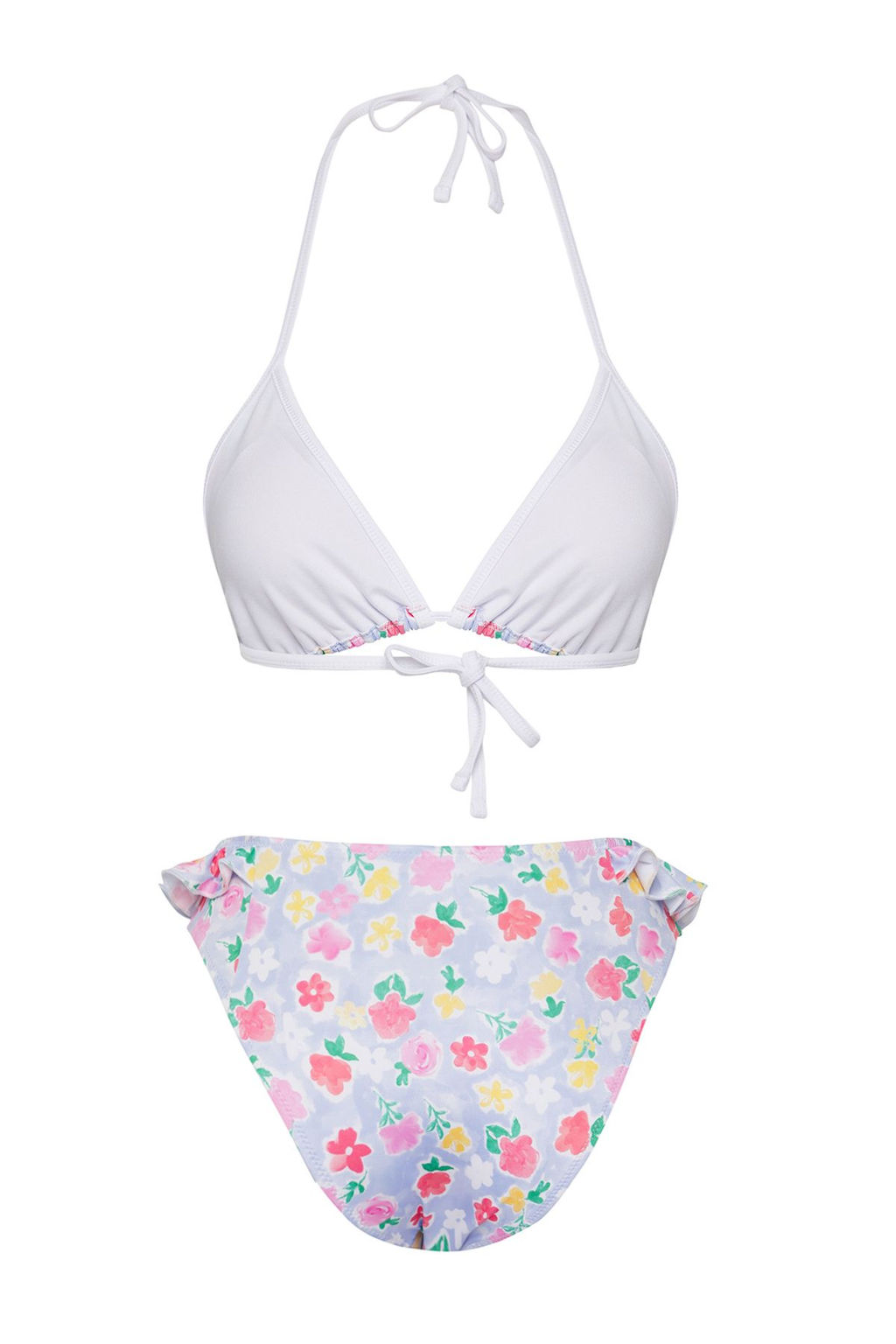 TRENDYOLMILLA Cicek Desenli Ucgen Biyeli Yuksek Bel Regular Pretty Bikini Tak?m? TBESS25BT00042 фото 8