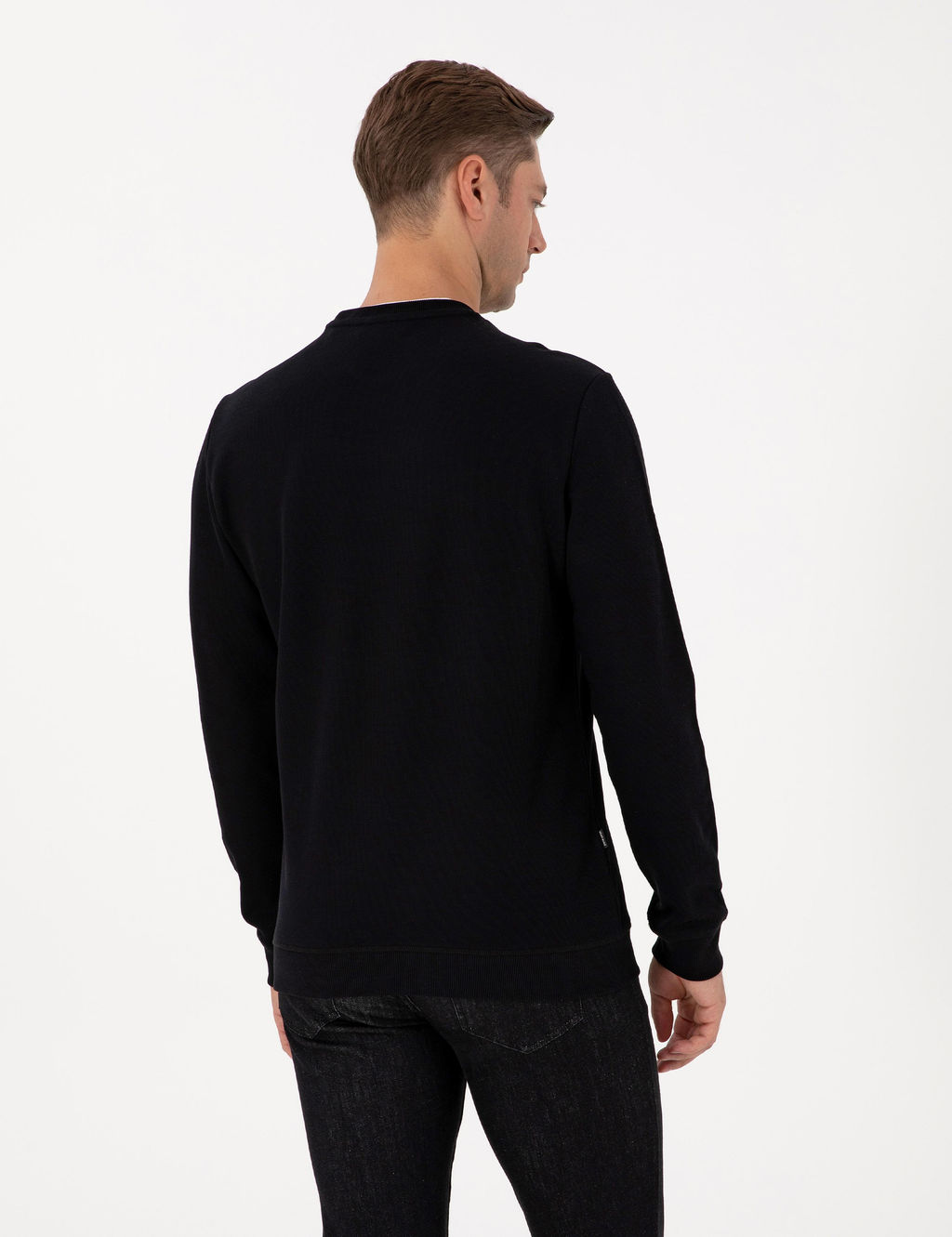 Siyah Regular Fit Sweatshirt - Pierre cardin фото 5