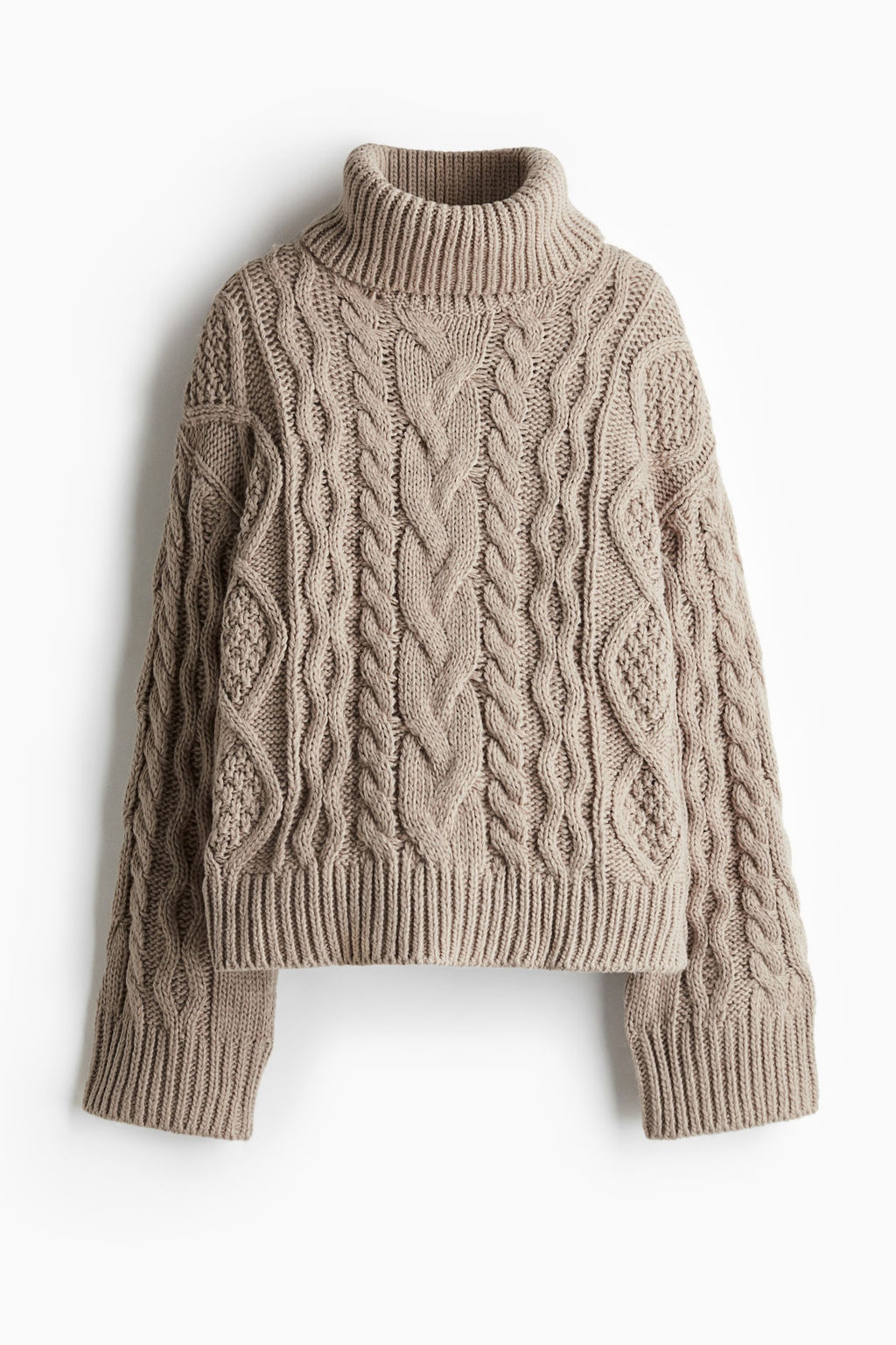 Jersey de cuello alto en punto trenzado - H&m фото 4