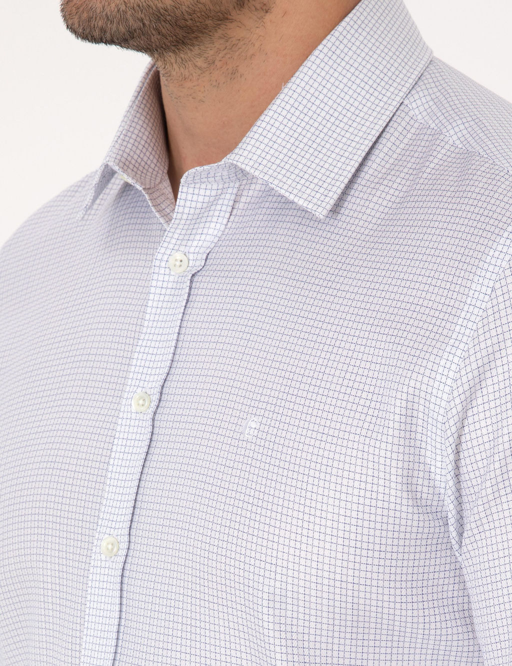 Beyaz Slim Fit %100 Pamuk Kareli G_mlek - Cacharel фото 7