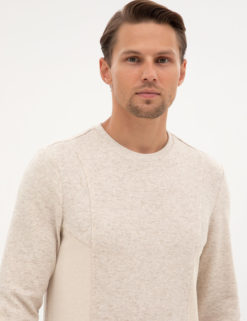 Bej Regular Fit Sweatshirt - Pierre cardin фото 2