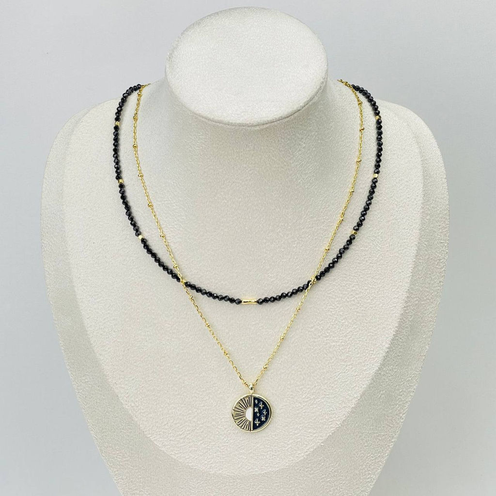 Колье двойное из Шпинели с цепочкой 38/42 см +