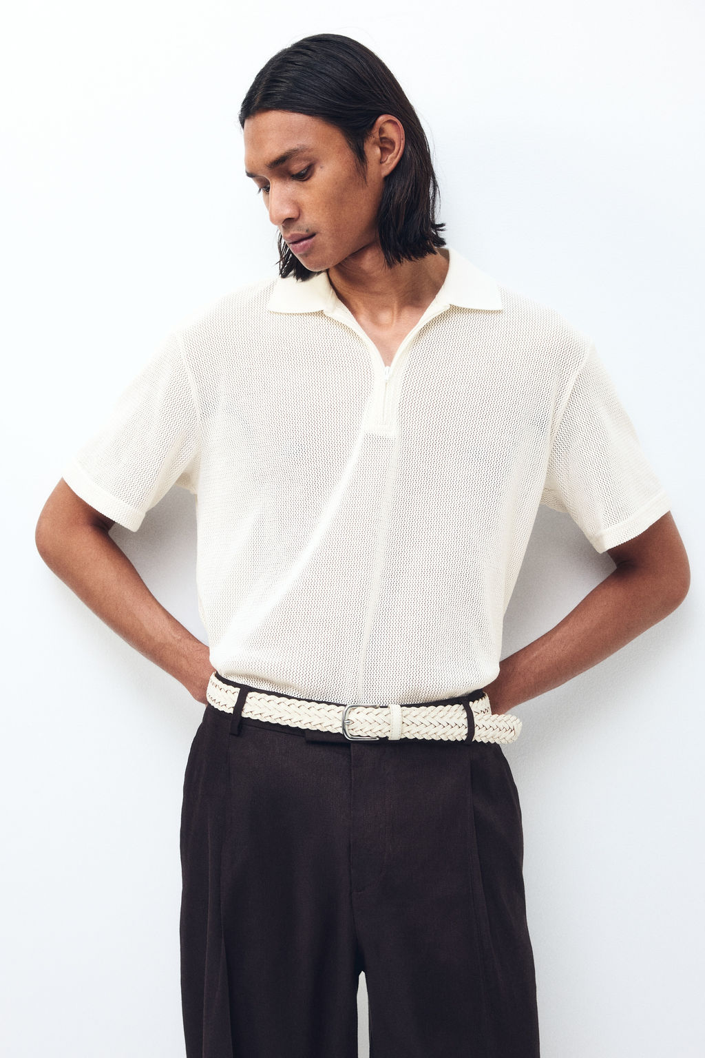 Polo en punto calado Regular Fit - H&m фото 4