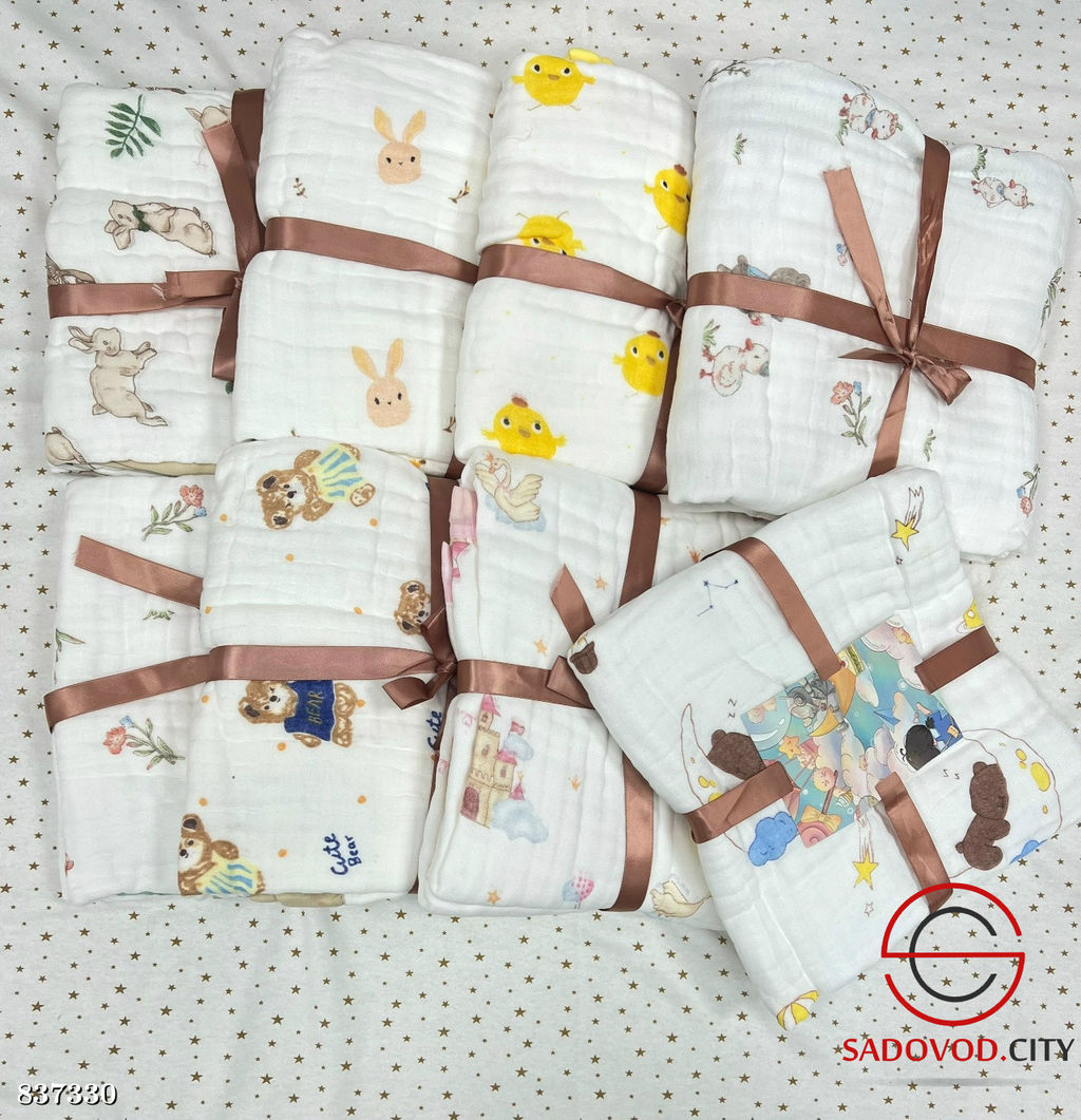 Муслиновое одеяло-плед для малышей