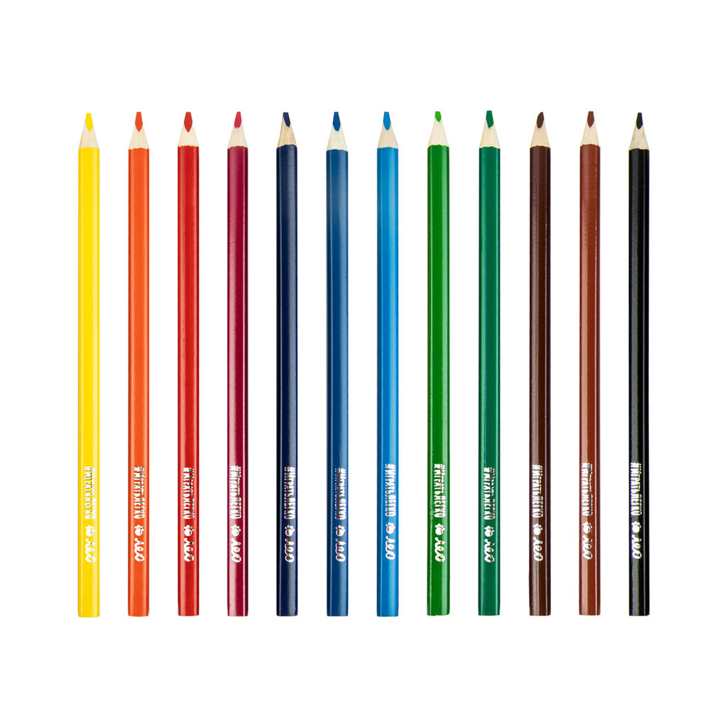 Лео Играй Набор цветных трехгранных карандашей LGCP-12 заточенный 8 х 12 цв