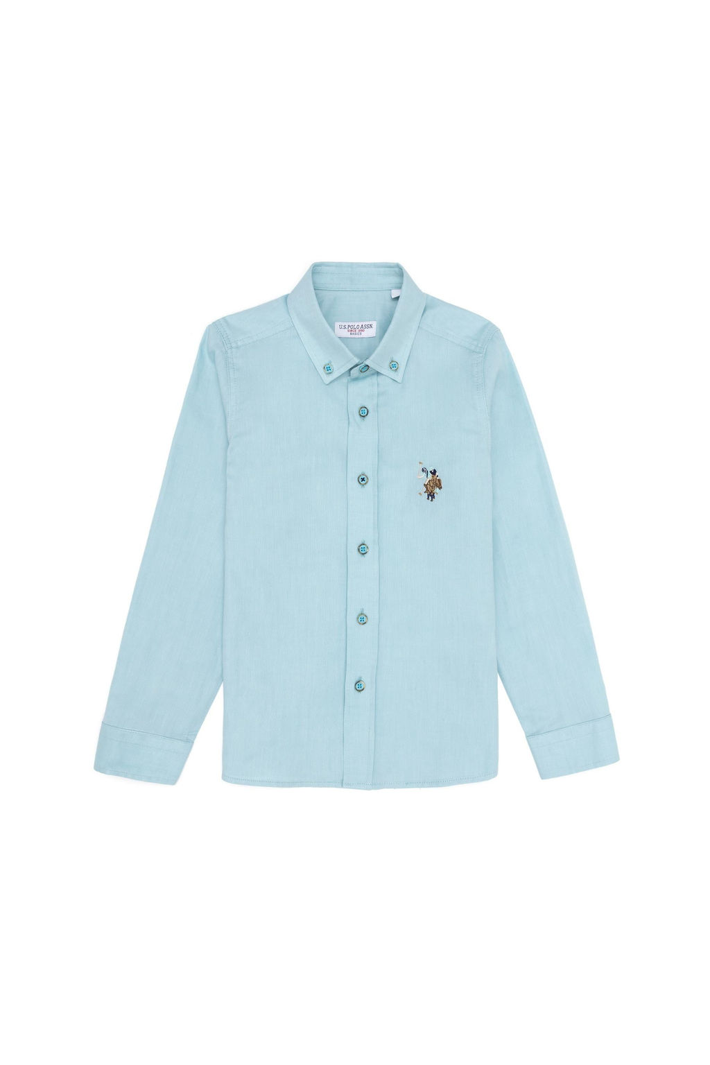 Рубашка для мальчика U.s. Polo Assn базовая с длинным рукавом мятная  фото 7