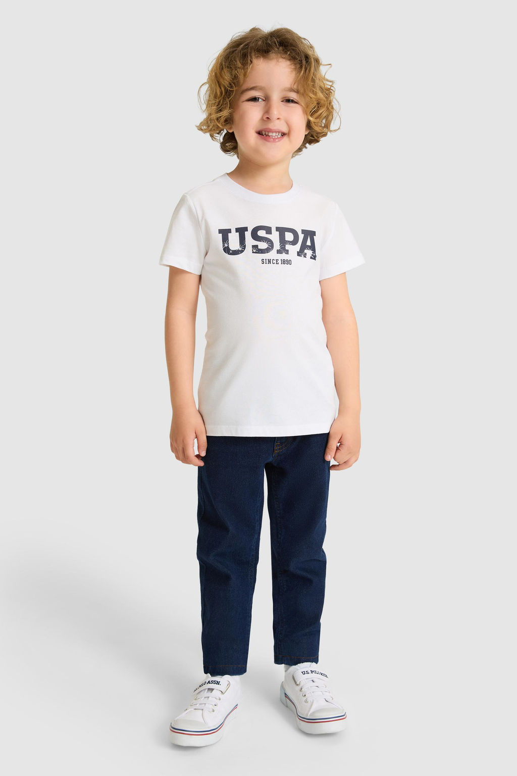 Erkek _ocuk Beyaz Bisiklet Yaka Basic Ti__rt - U.s. polo assn фото 4