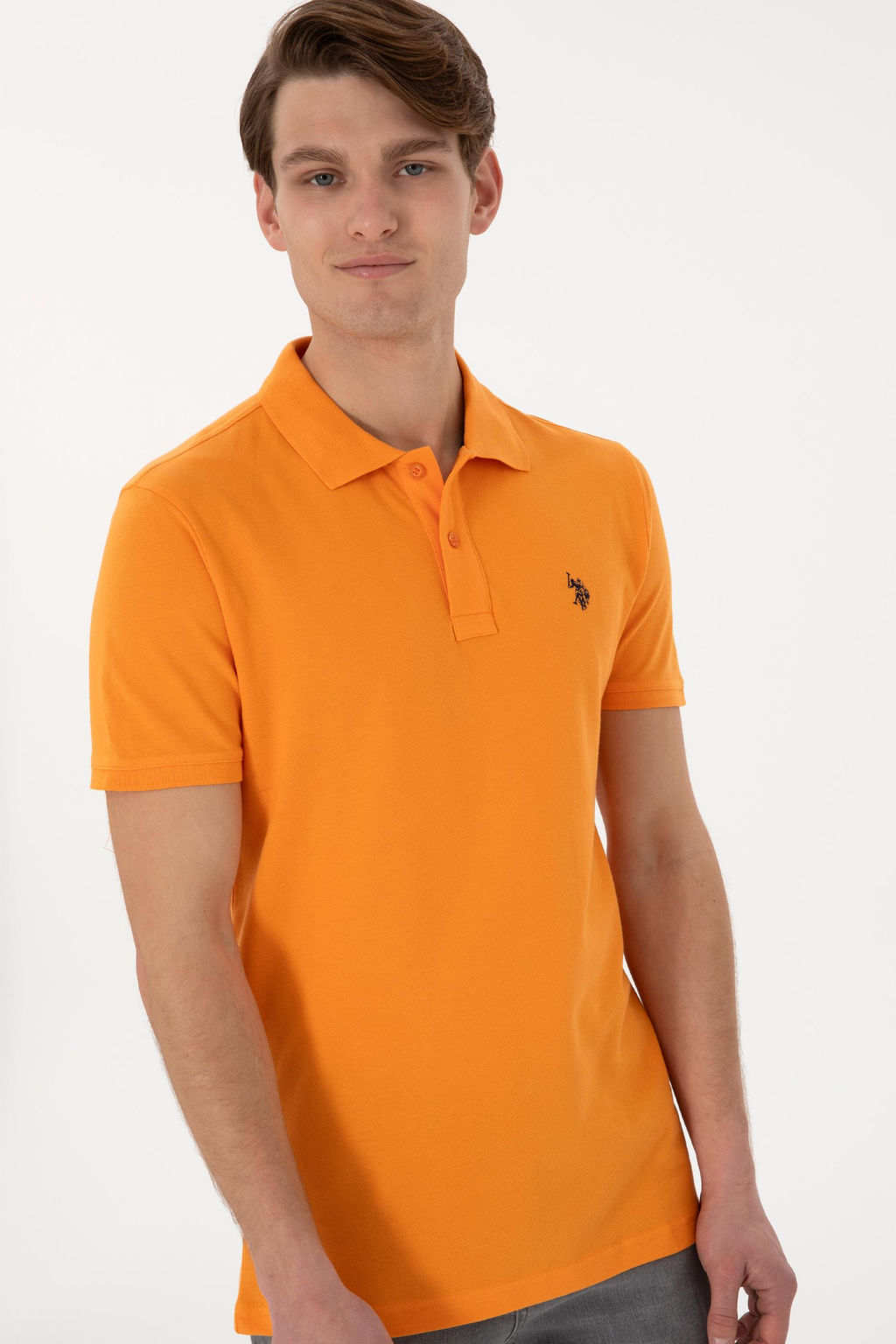 Erkek Slim Fit Polo Yaka Turuncu Basic Ti__rt Sepette S_rpriz _ndirim - U.s. polo assn фото 3