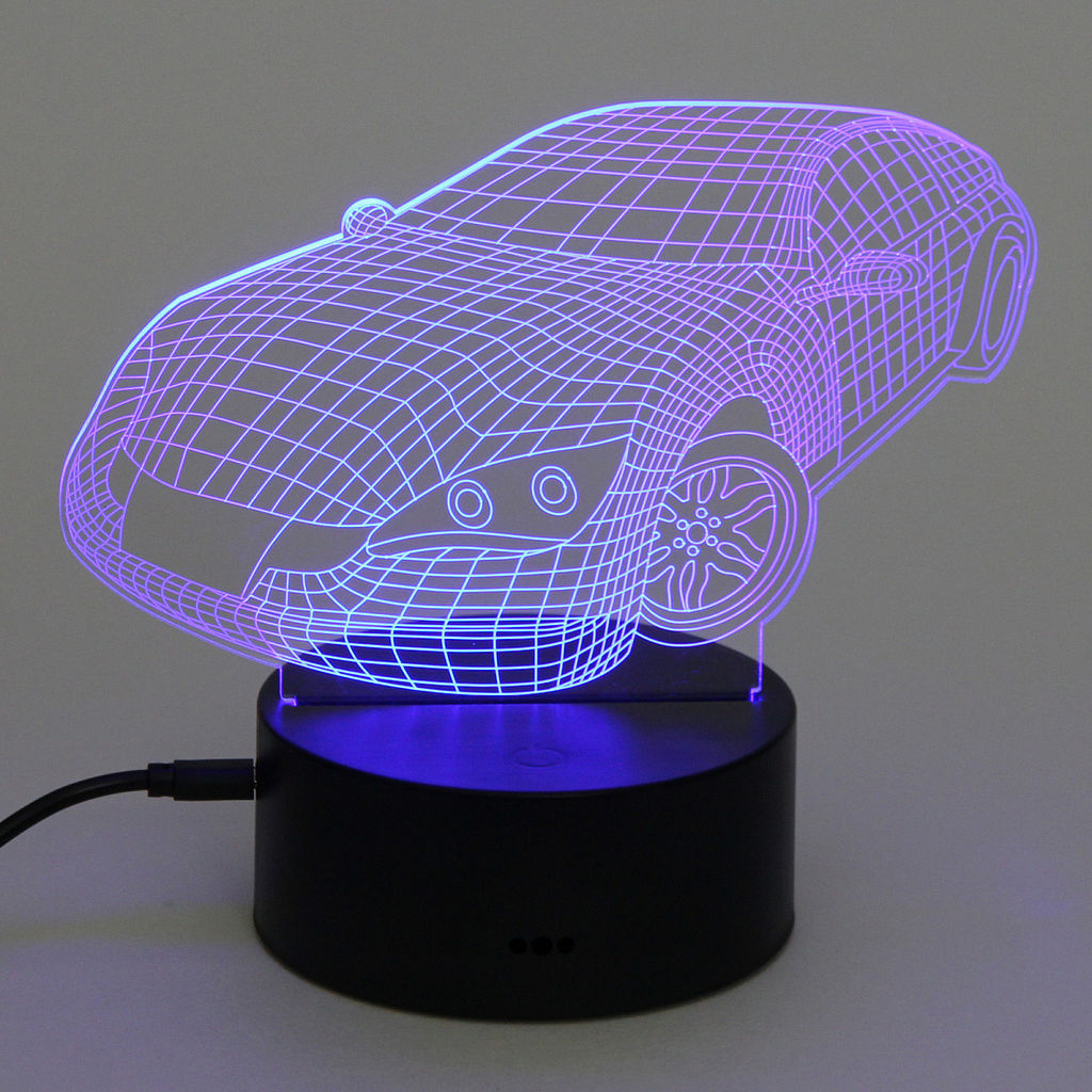 Цена за 2 шт. Светильник ночник "3D-Тачка" на пластиковой подставке, с включателем USB