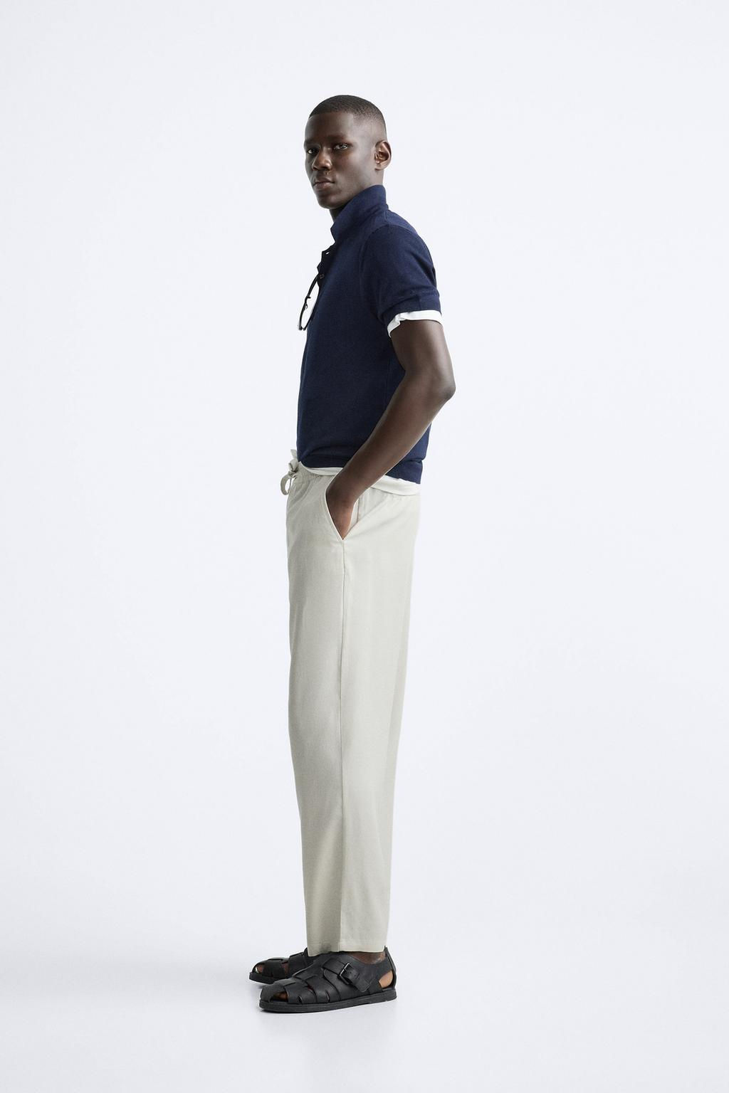 LYOCELL JOGGER WAIST TROUSERS - Zara фото 15