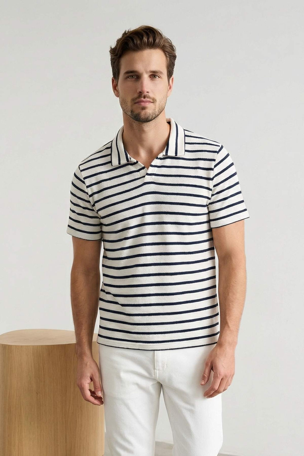 Yesil Regular/Normal Kesim Dokulu Cizgili Polo Yaka T-shirt TMNSS26PO00013 - Trendyolmilla фото 11