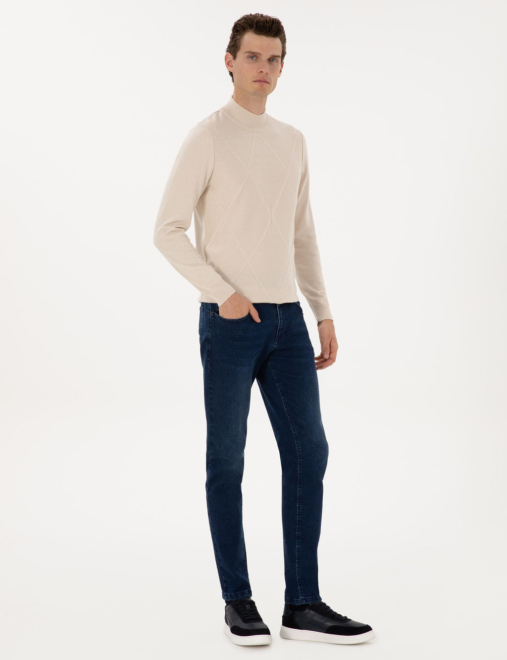 Lacivert Slim Fit Jean Pantolon