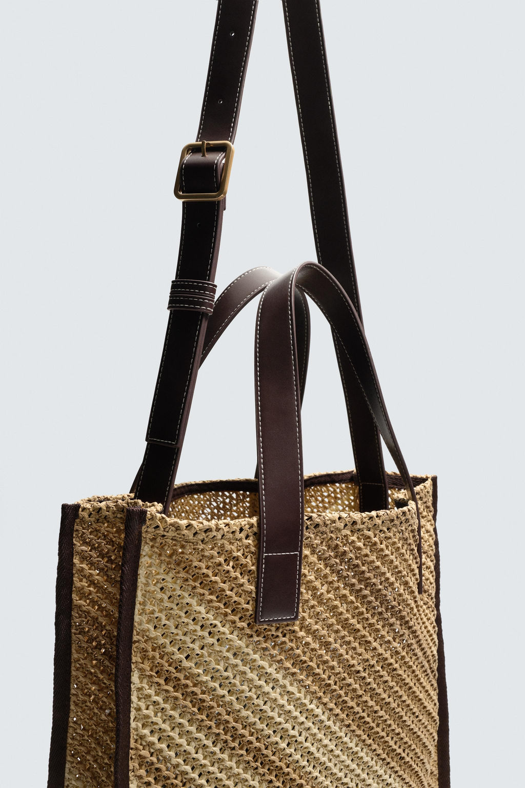 BOLSO SHOPPER TRENZADO / Marr?n - Zara фото 6