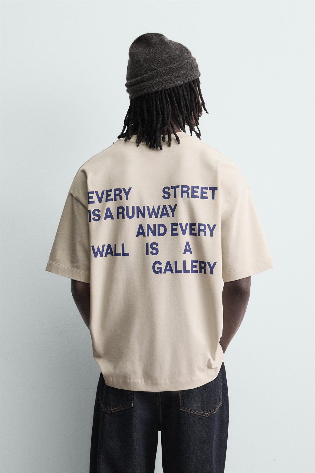 CAMISETA ESTAMPADO COMBINADO / Blanco roto