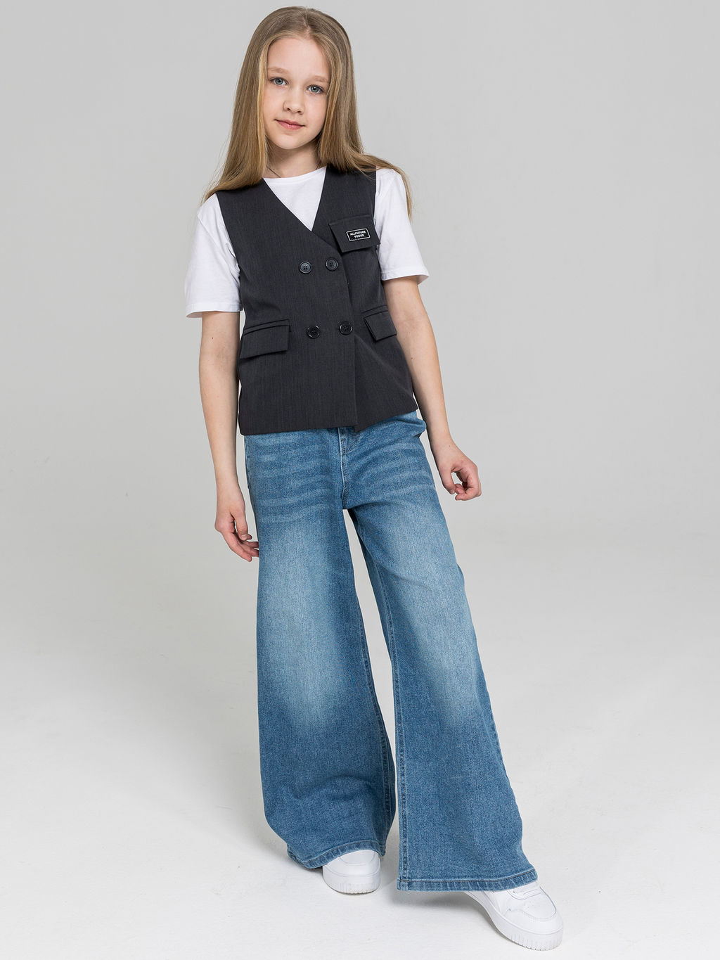 Джинсы-трубы для девочек - СИНЯЯ МОДА фото 3