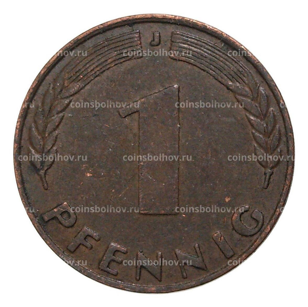 Монета 1 пфенниг 1949 года J Германия