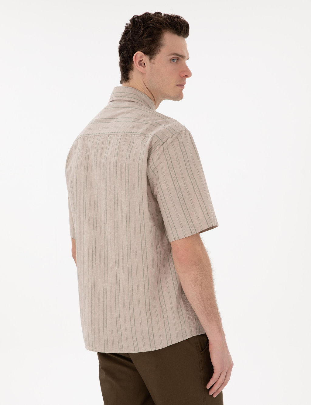 Рубашка Pierre Cardin Oversize лен хаки