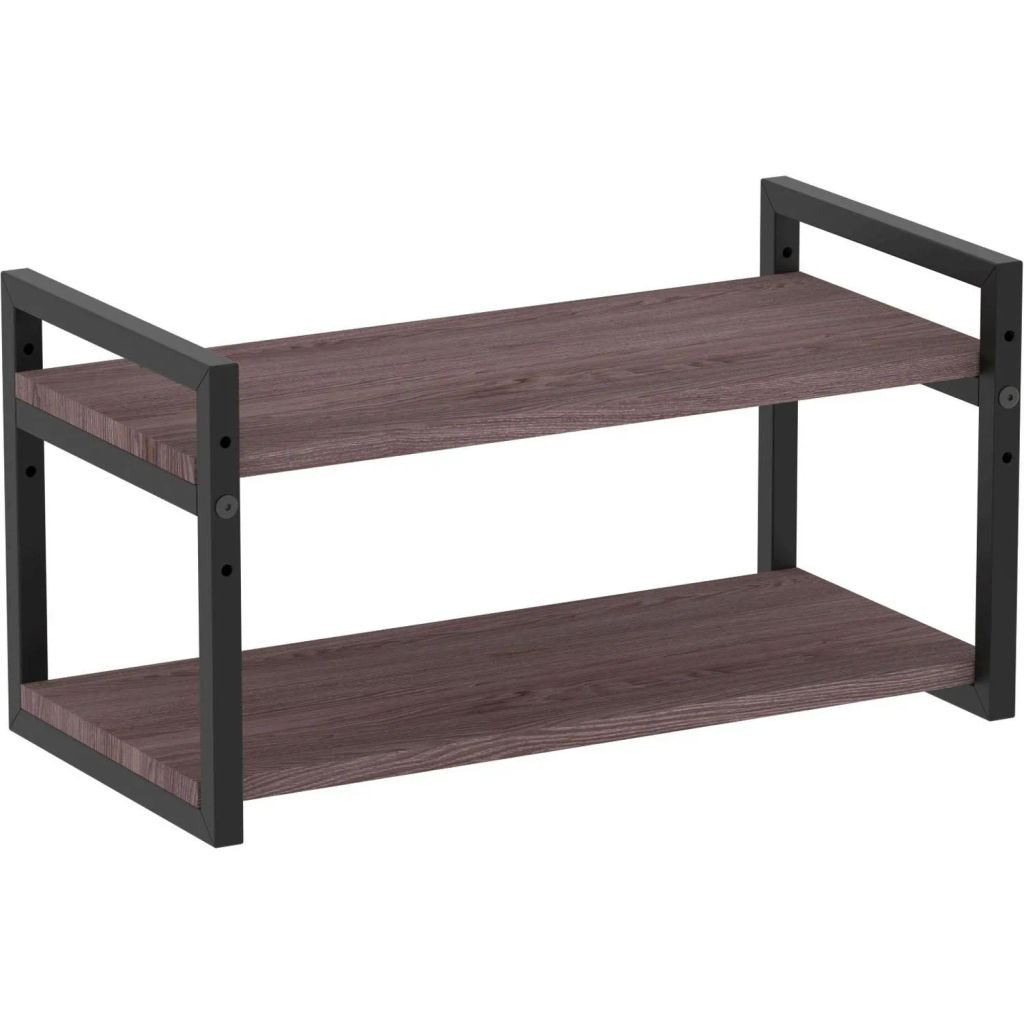 Полка TI_настен/настоль Комус Онега-7 290х580 мет чер/ЛДСП ясень анкор тем