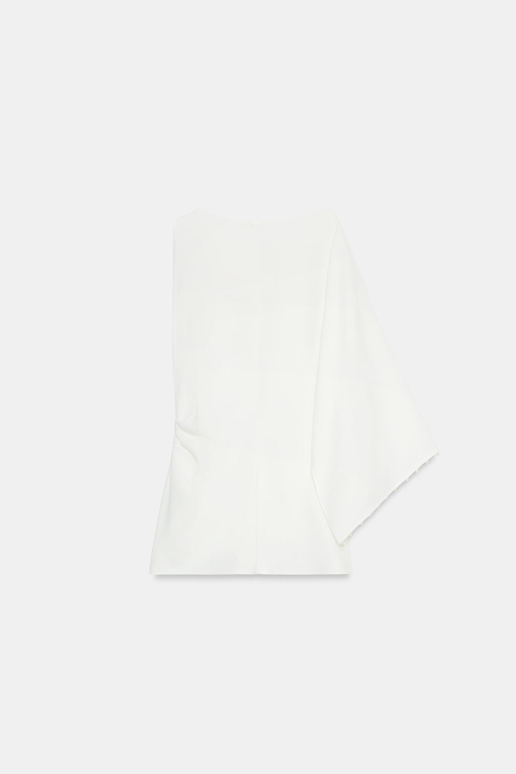 BLUSA T?NICA ASIM?TRICA PERLAS / Blanco roto - Zara фото 6