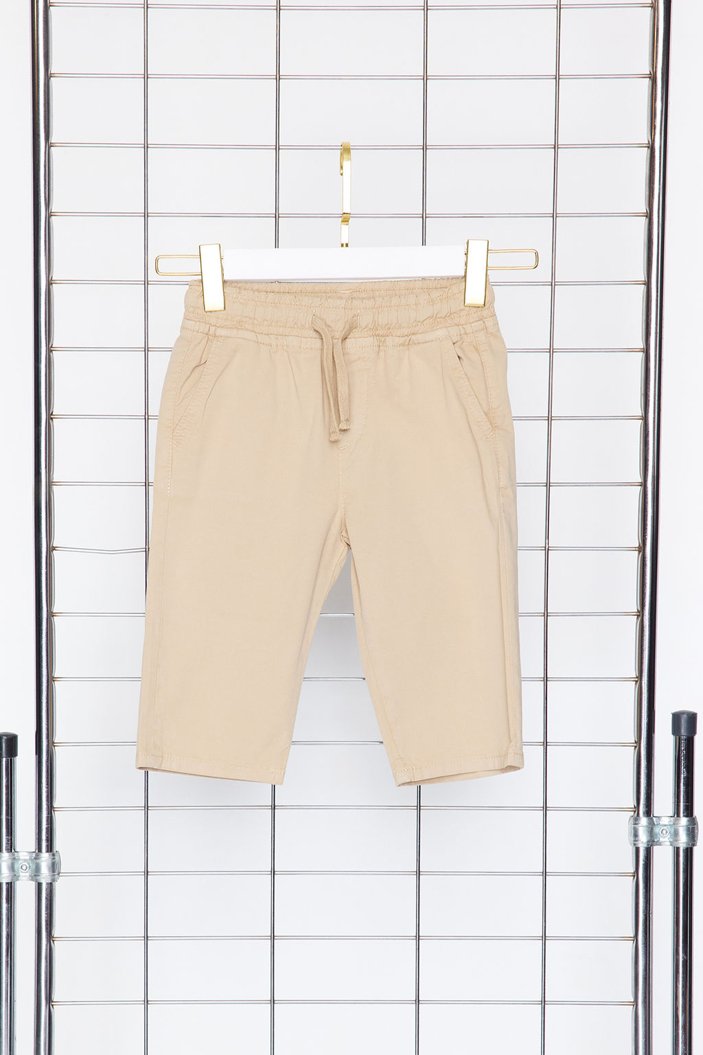 Bej Erkek Cocuk Beli Lastikli ve Baglamal? Dokuma Capri/Sort TKDSS24SR00001 - Trendyolmilla фото 5