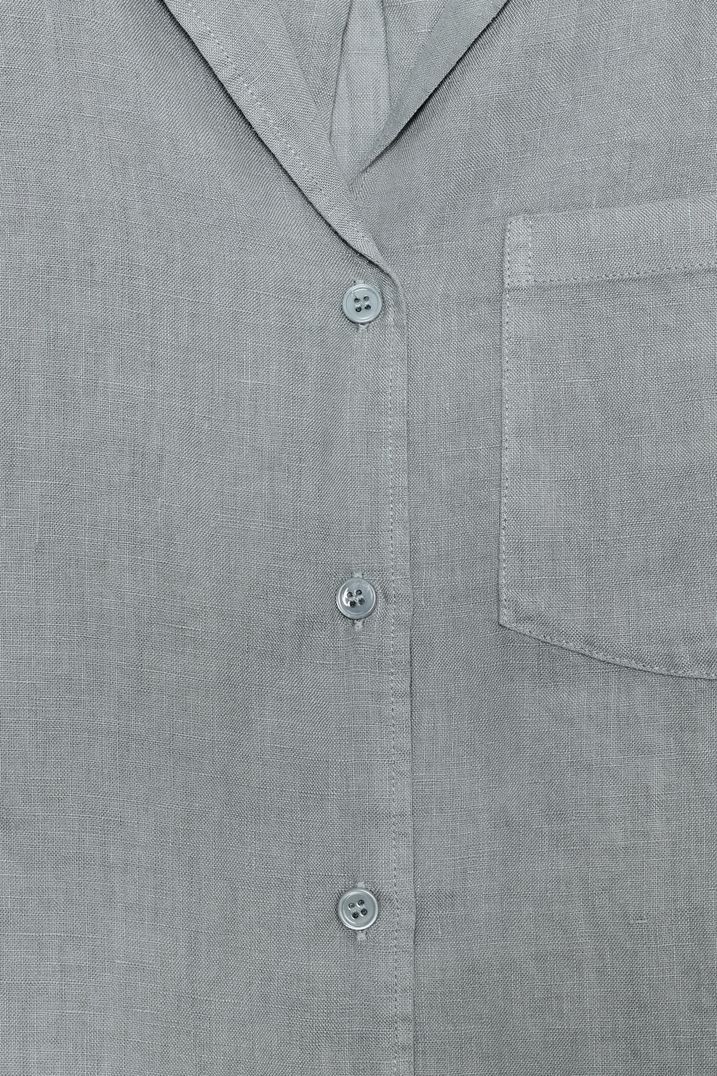 CAMISA LINO BOLSILLO ZW COLLECTION / Azul / Verde - Zara фото 6