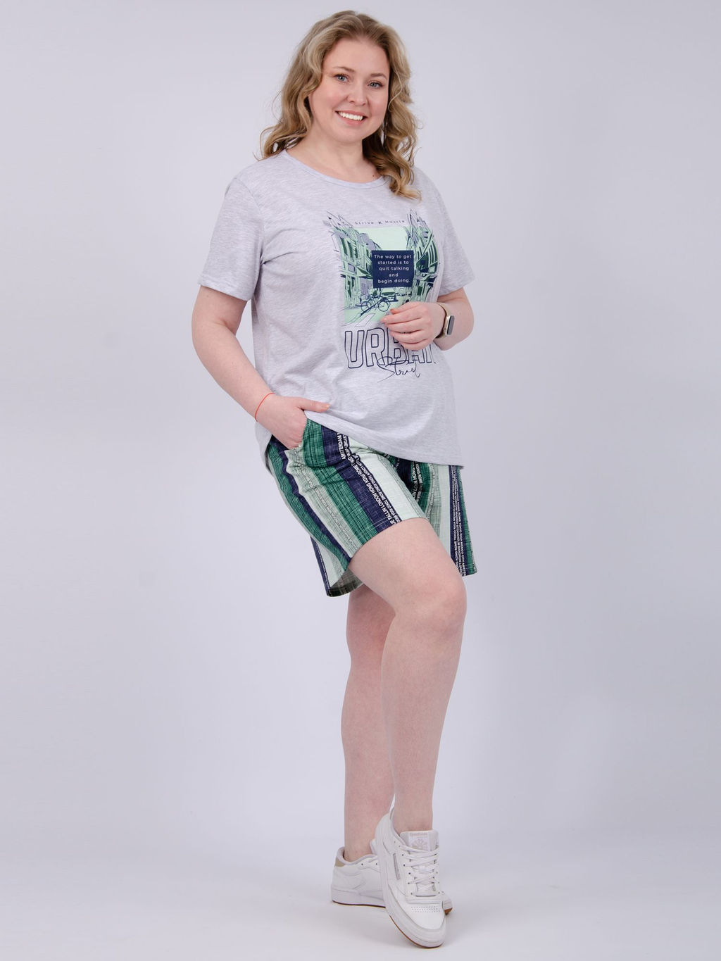 Костюм Город шорты, трикотаж - Малина фото 5