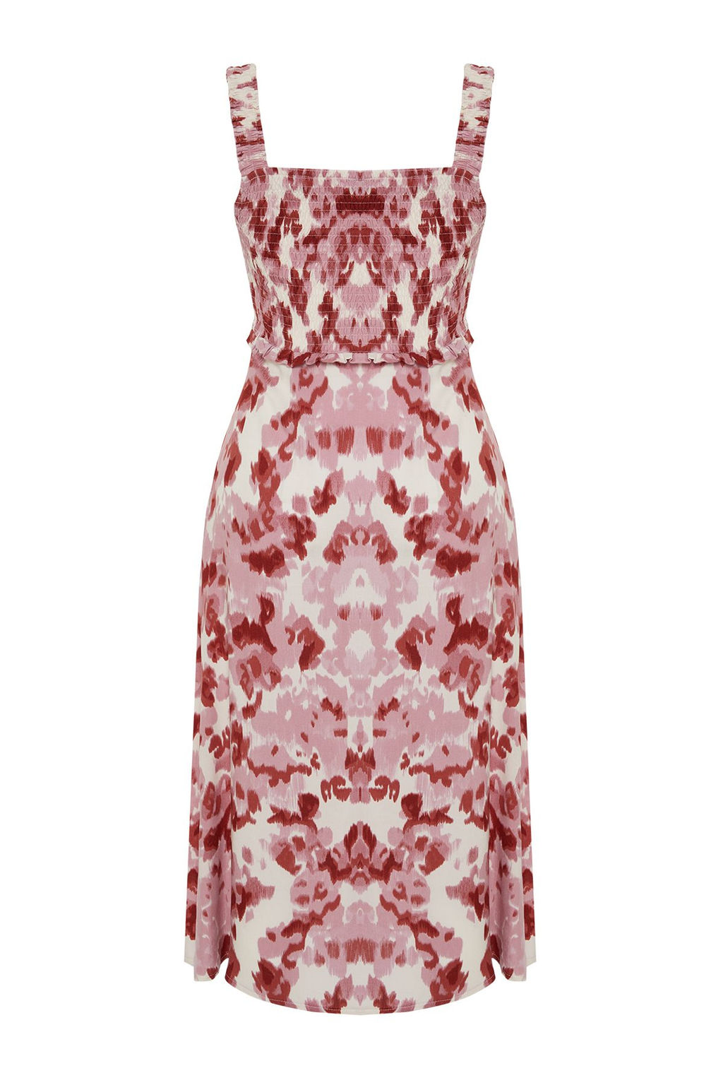 Gul Kurusu soyut Desenli A Kesim Gipe Detayl? Viskon Midi Dokuma Elbise TWOSS24EL00701 - Trendyolmilla фото 9