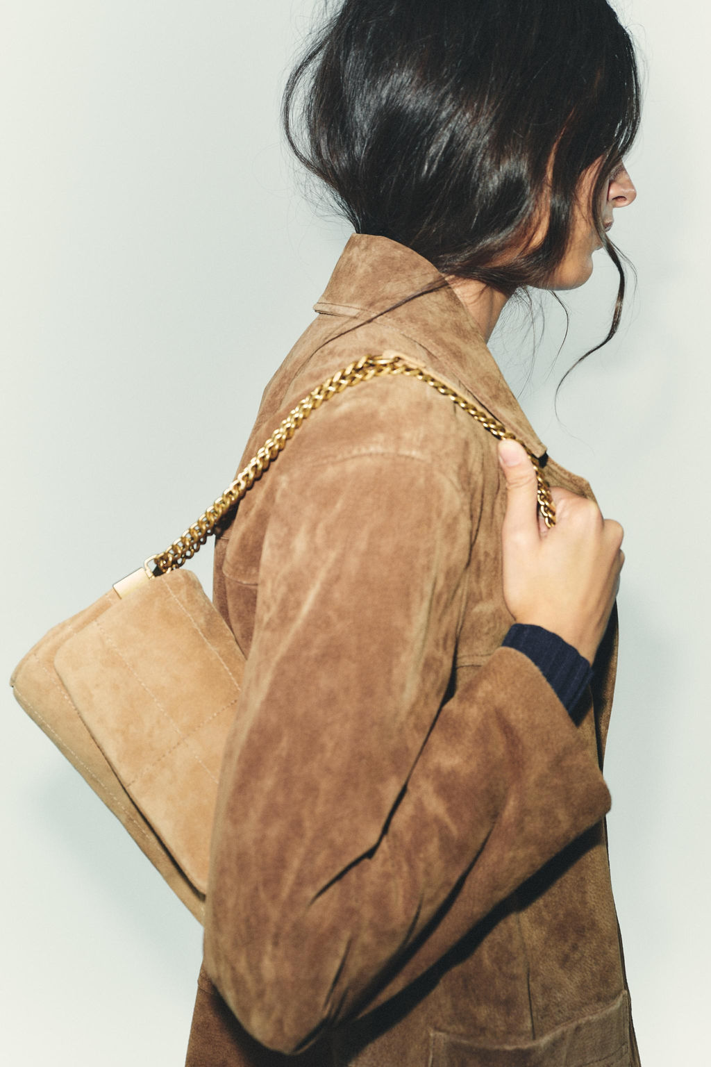 SPLIT SUEDE SHOULDER BAG