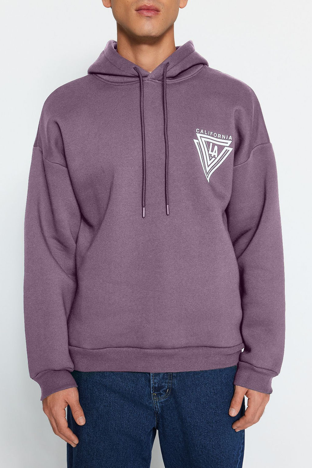 TRENDYOL MAN Turuncu %100 Pamuk Kapusonlu / Genis Kesim Kolej Bask?l? Ici Polarl? Sweatshirt TMNAW24SW00063 - Trendyolmilla фото 28