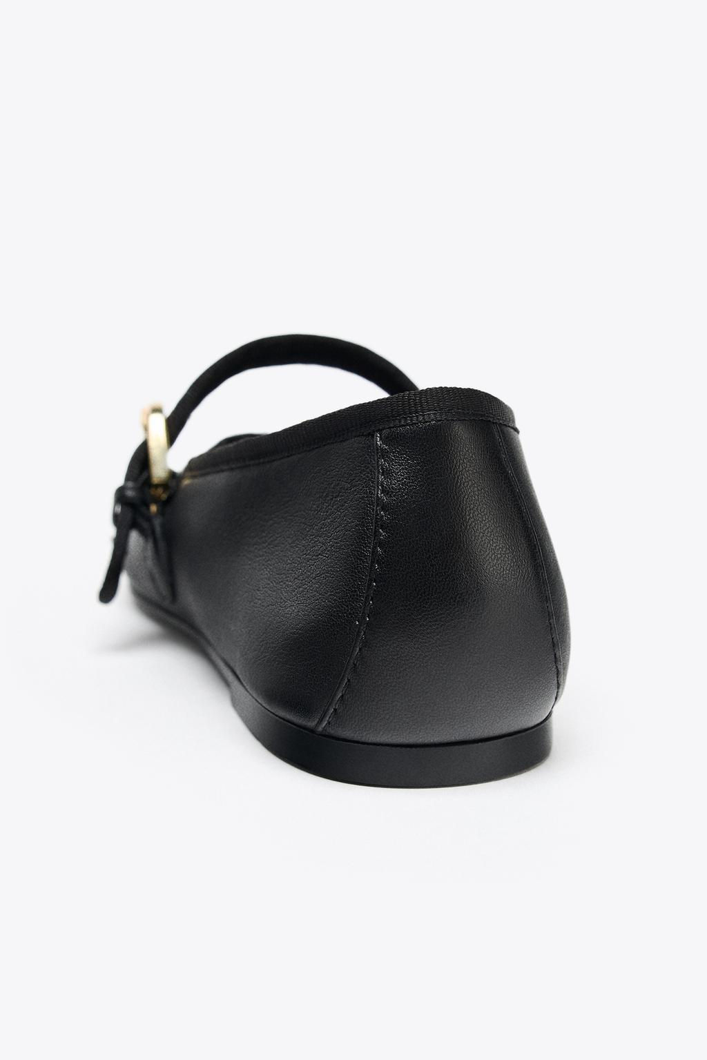 LEATHER BALLET FLATS - Zara фото 5