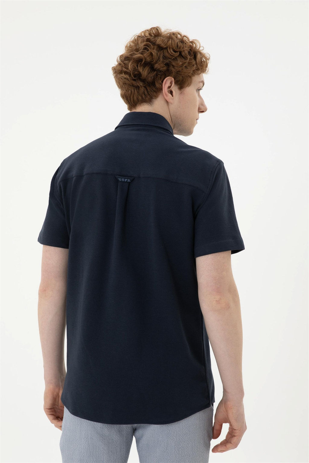 Мужская темно-синяя рубашка с коротким рукавом - U.s. polo assn фото 5