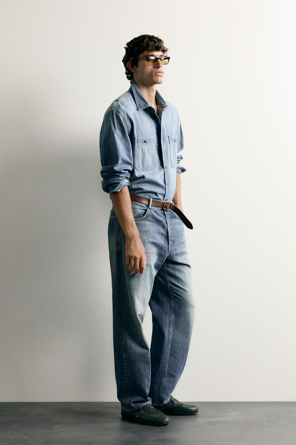 JEANS RELAXED FIT PLANCHADO / Azul - Zara фото 4