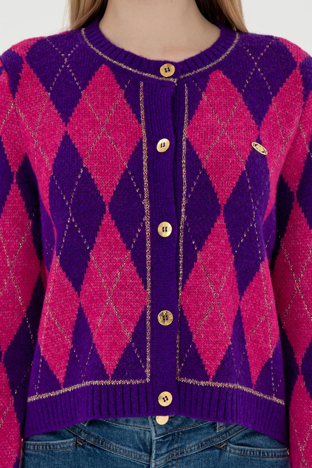 Женский фиолетовый трикотажный кардиган Неожиданная скидка в корзине - U.s. polo assn фото 6
