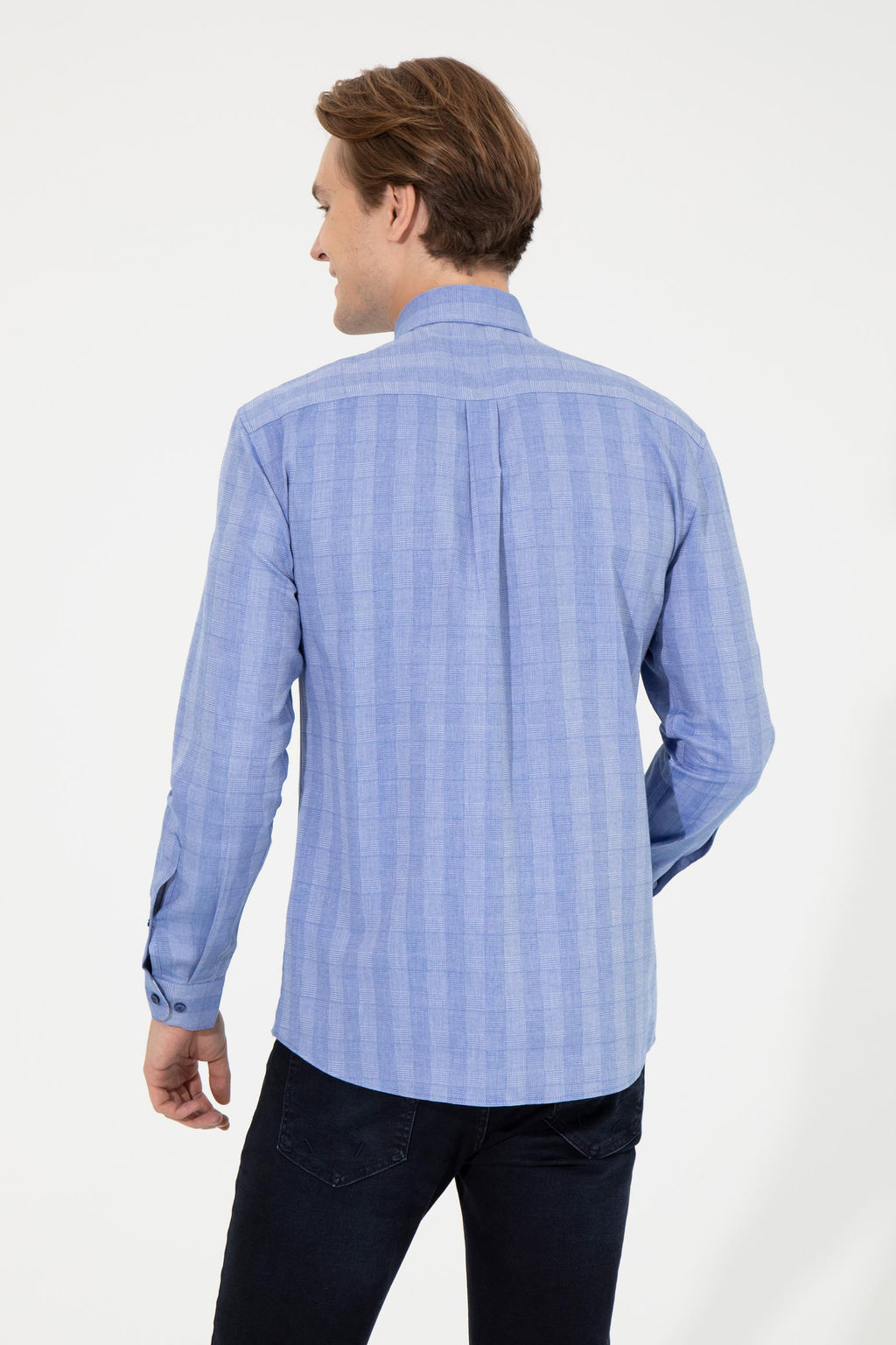 Erkek Mavi Uzun Kollu G_mlek