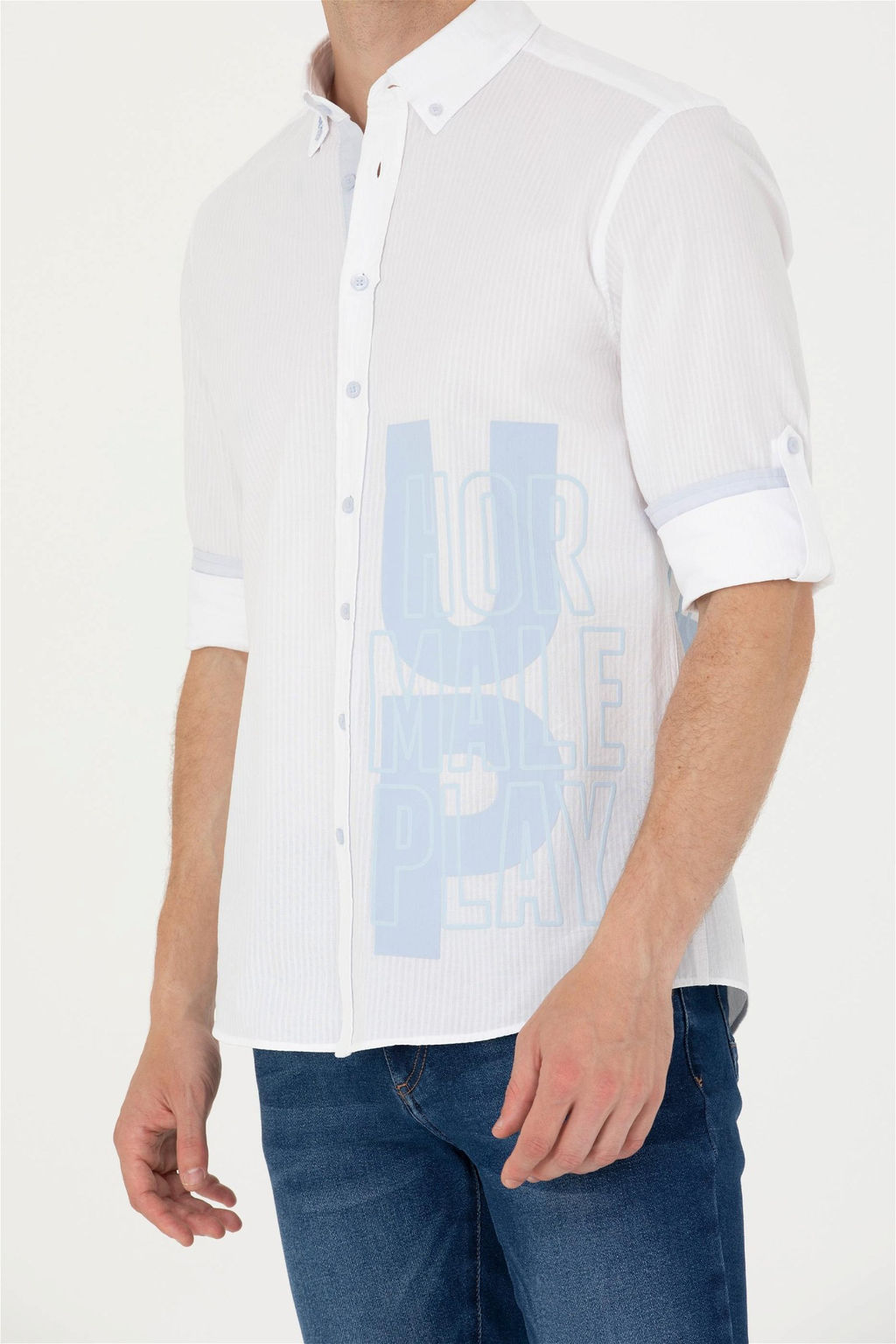 Мужская белая рубашка с длинным рукавом - U.s. polo assn фото 6
