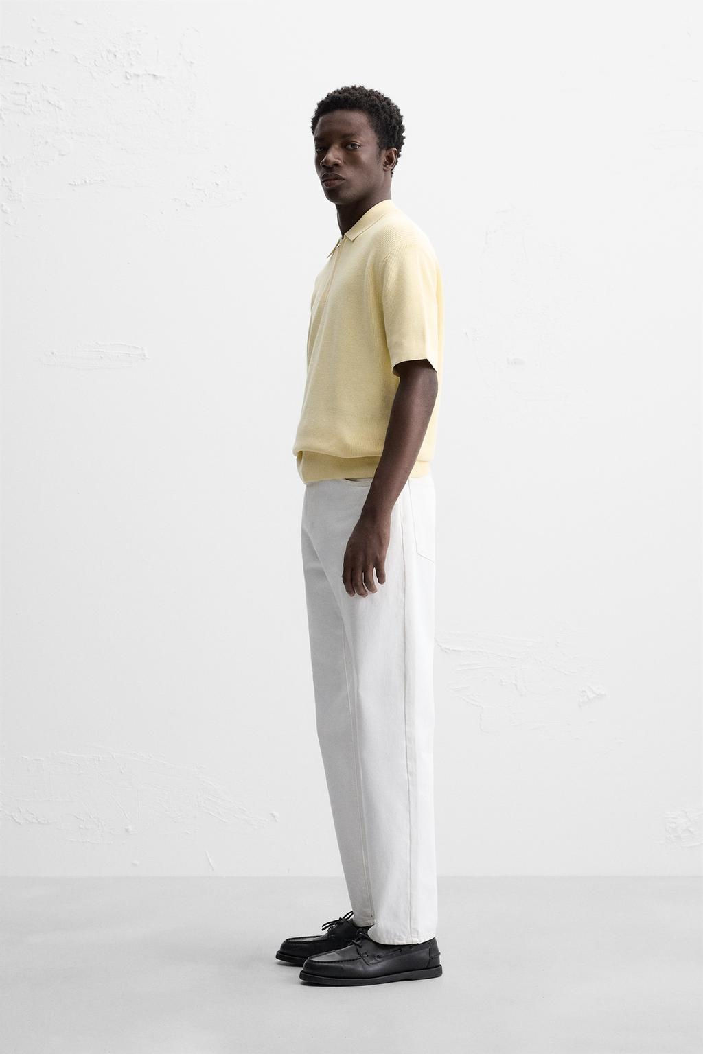 PEARL KNIT POLO SHIRT WITH ZIP - Zara фото 28