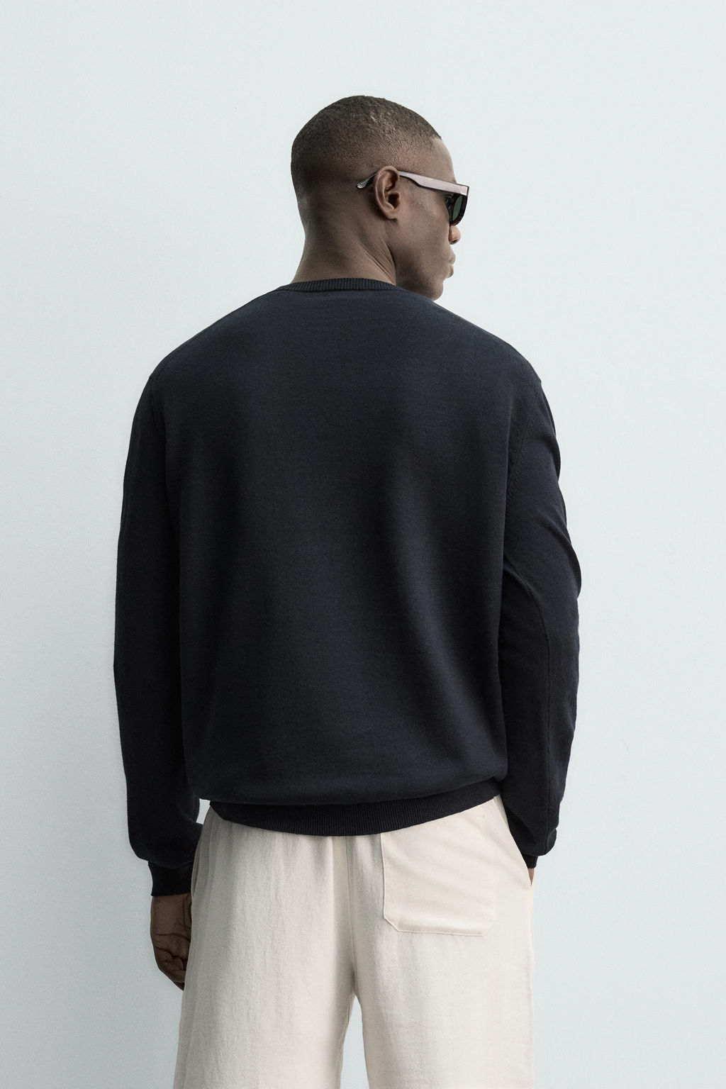 JERSEY REGULAR FIT ALGOD?N - LINO / Marino oscuro - Zara фото 3