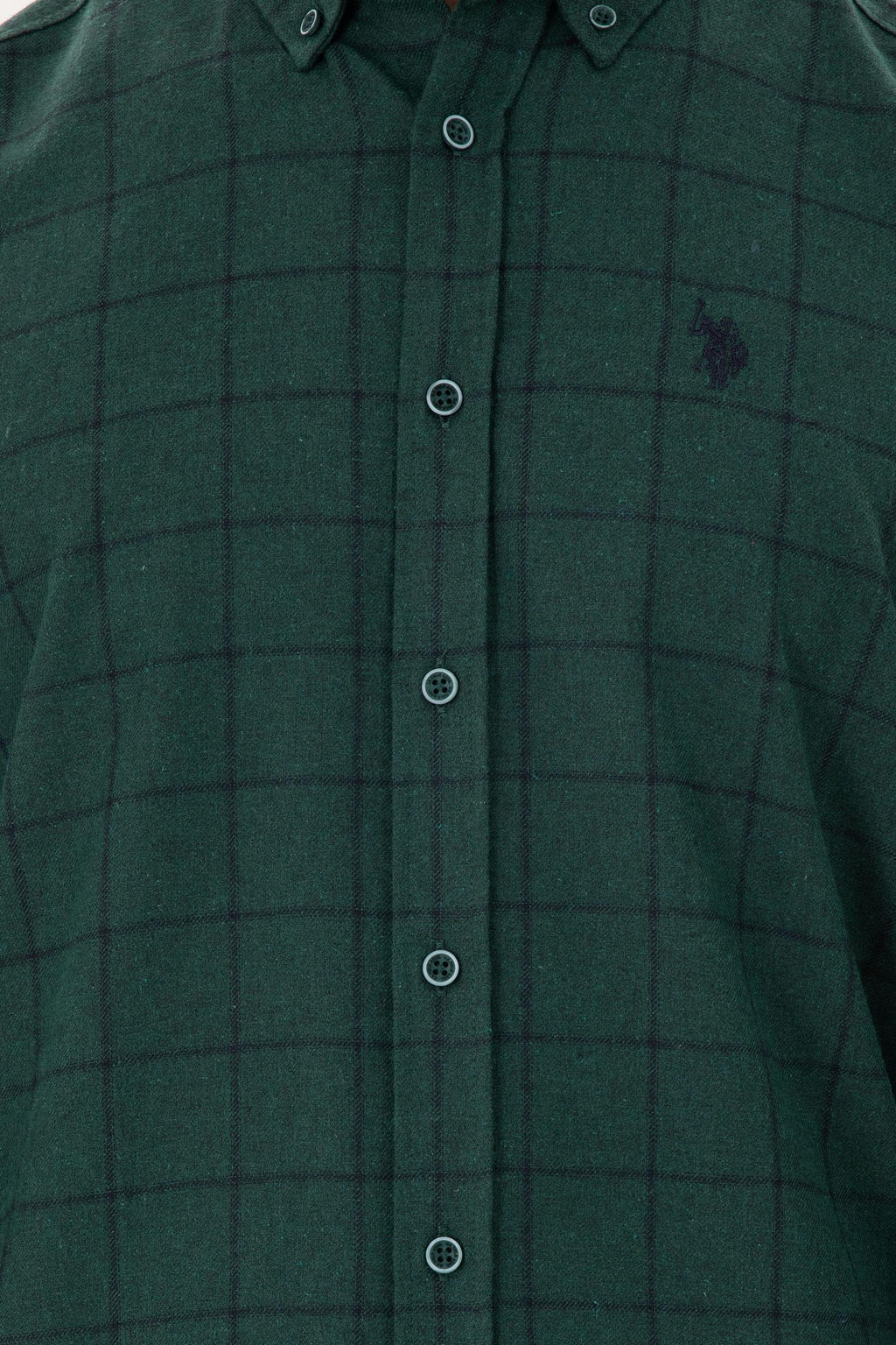 Мужская темно-зеленая рубашка с длинным рукавом - U.s. polo assn фото 6
