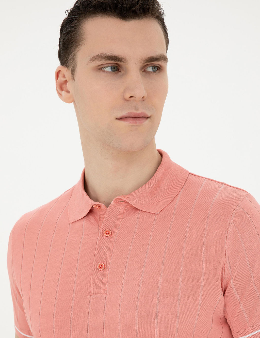 K_rm_z_ Slim Fit D__meli Polo Yaka Triko Ti__rt