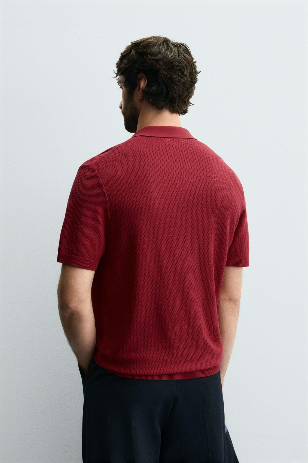 TEXTURED KNIT POLO SHIRT - Zara фото 3