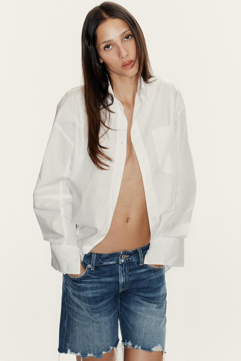 TRF MID-RISE DENIM BERMUDA SHORTS - Zara фото 17