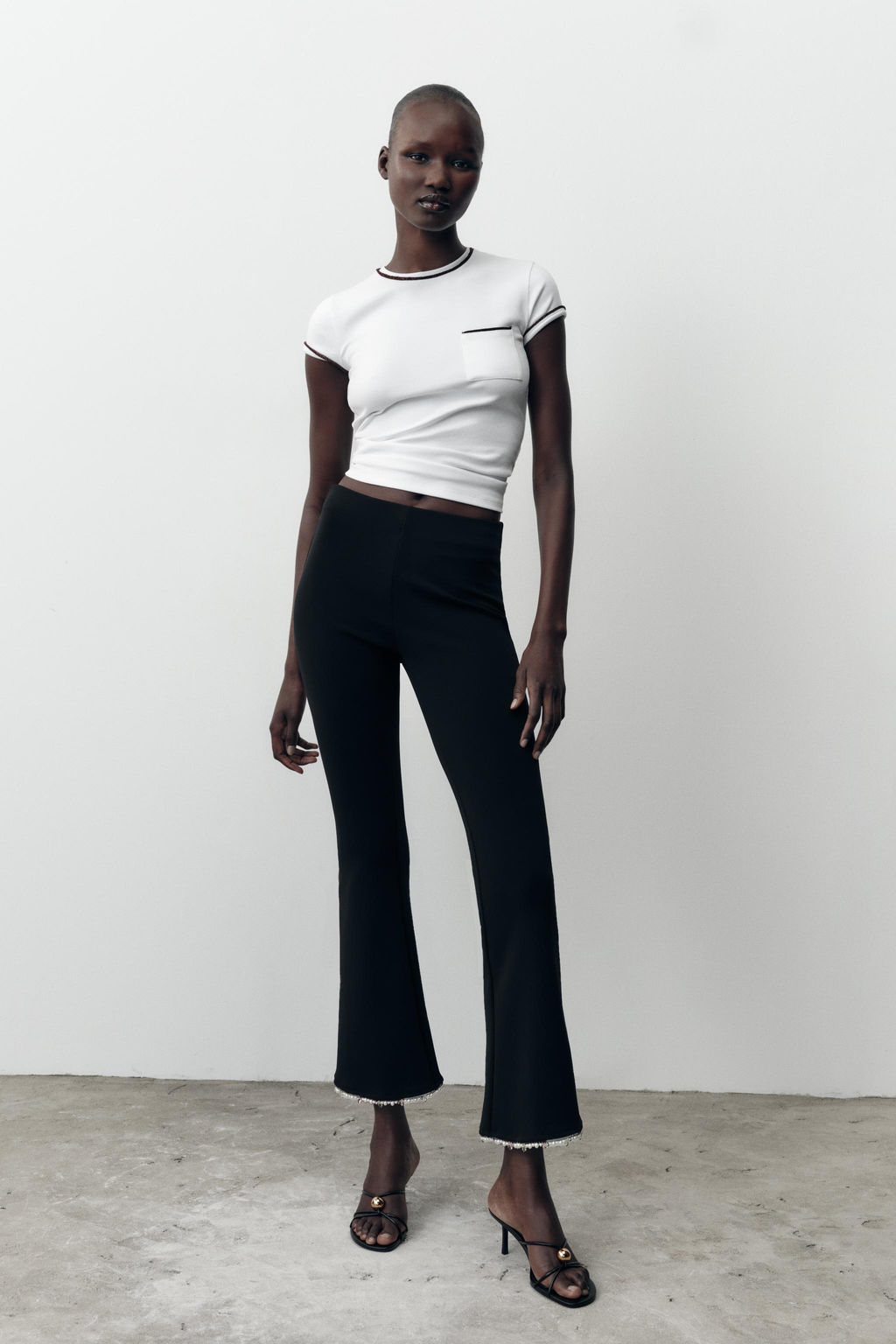 T-SHIRT WITH METALLIC THREAD TRIM - Zara фото 8