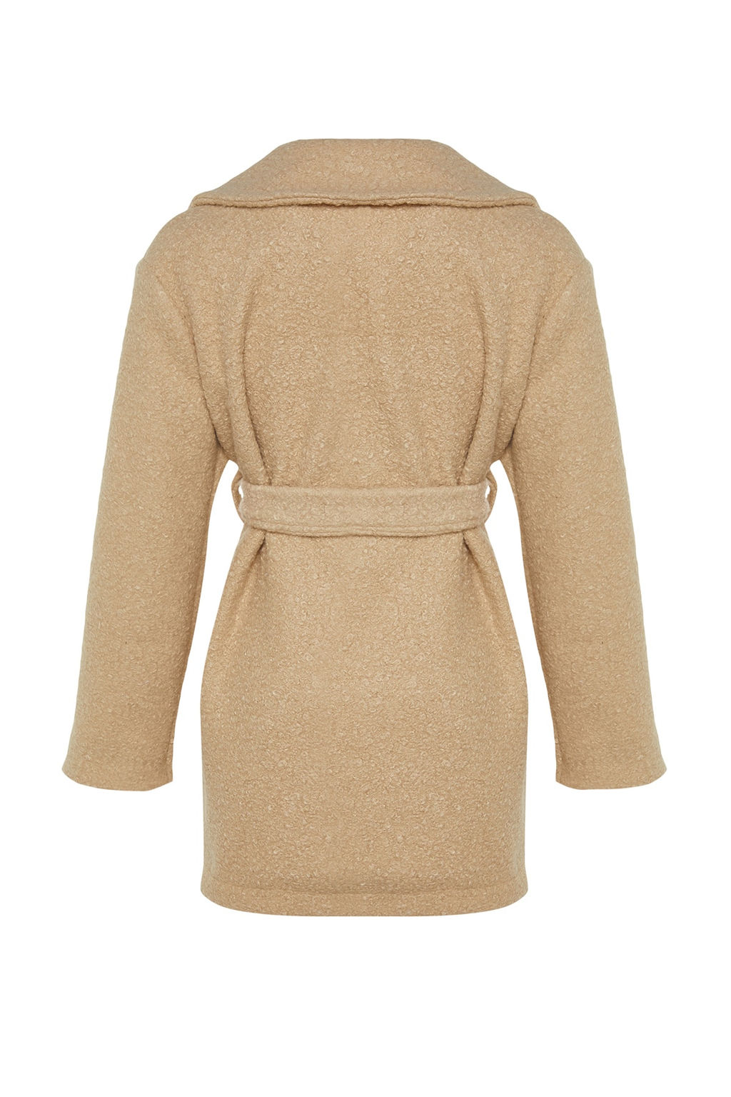 Bej Oversize Genis Kesim Kusakl? Buklet Kaban TWOAW24KB00057