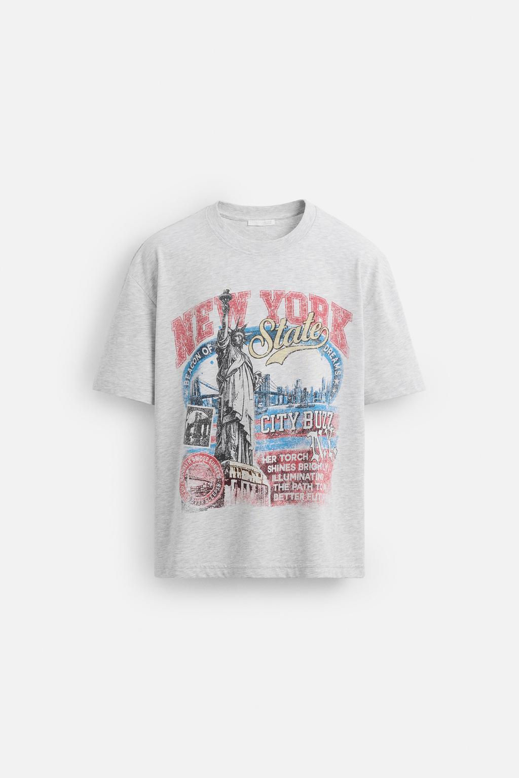 WASHED PRINT T-SHIRT - Zara фото 8