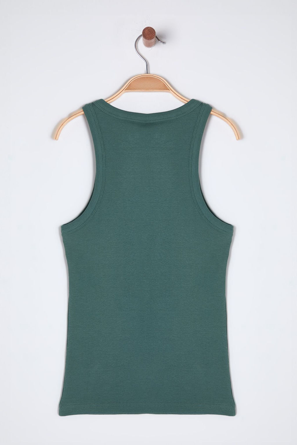 Haki*001 Vucuda Oturan Regular Boy Halter Yaka Fitilli Pamuklu Esnek Orme Atlet TWOSS24AL00002
