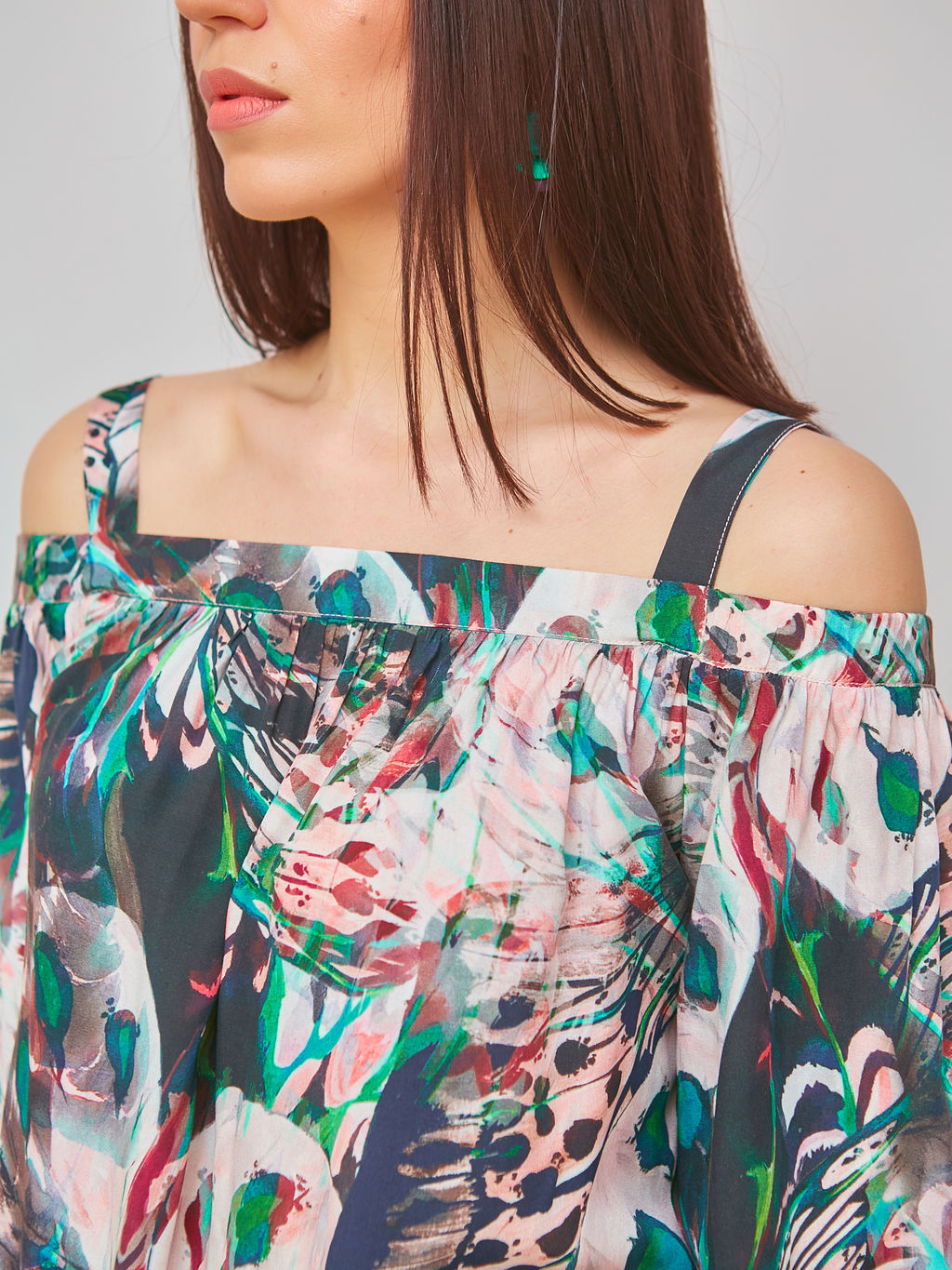 Блуза с открытыми плечами - Marchello marchellini фото 8