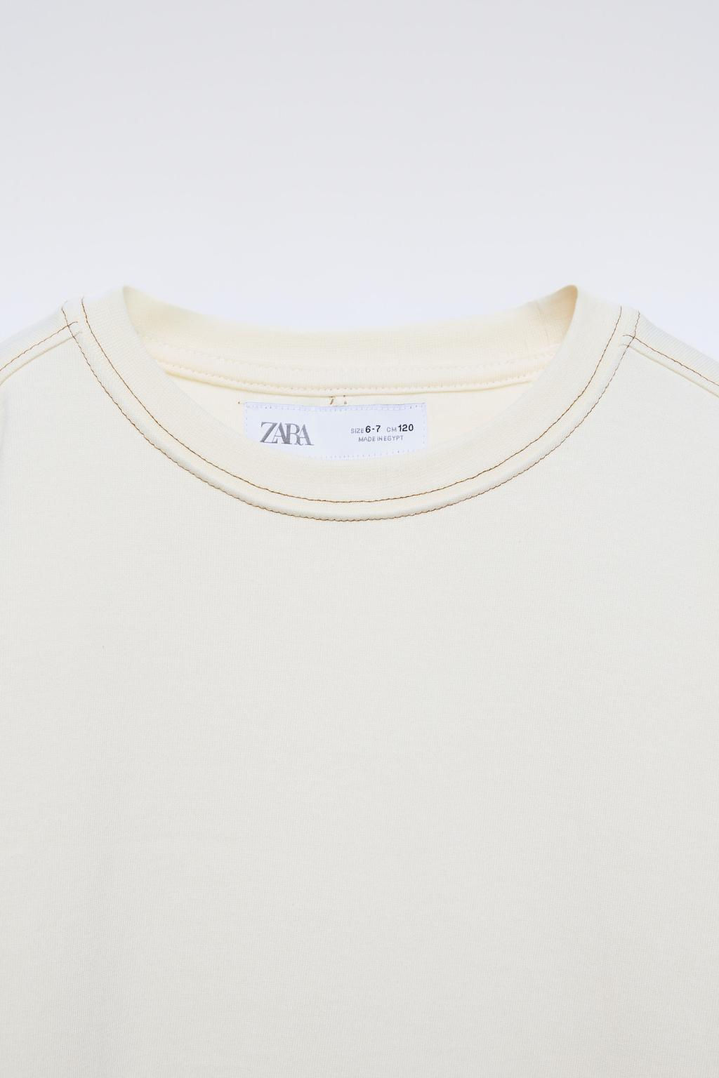 TOPSTITCHED T-SHIRT - Zara фото 6