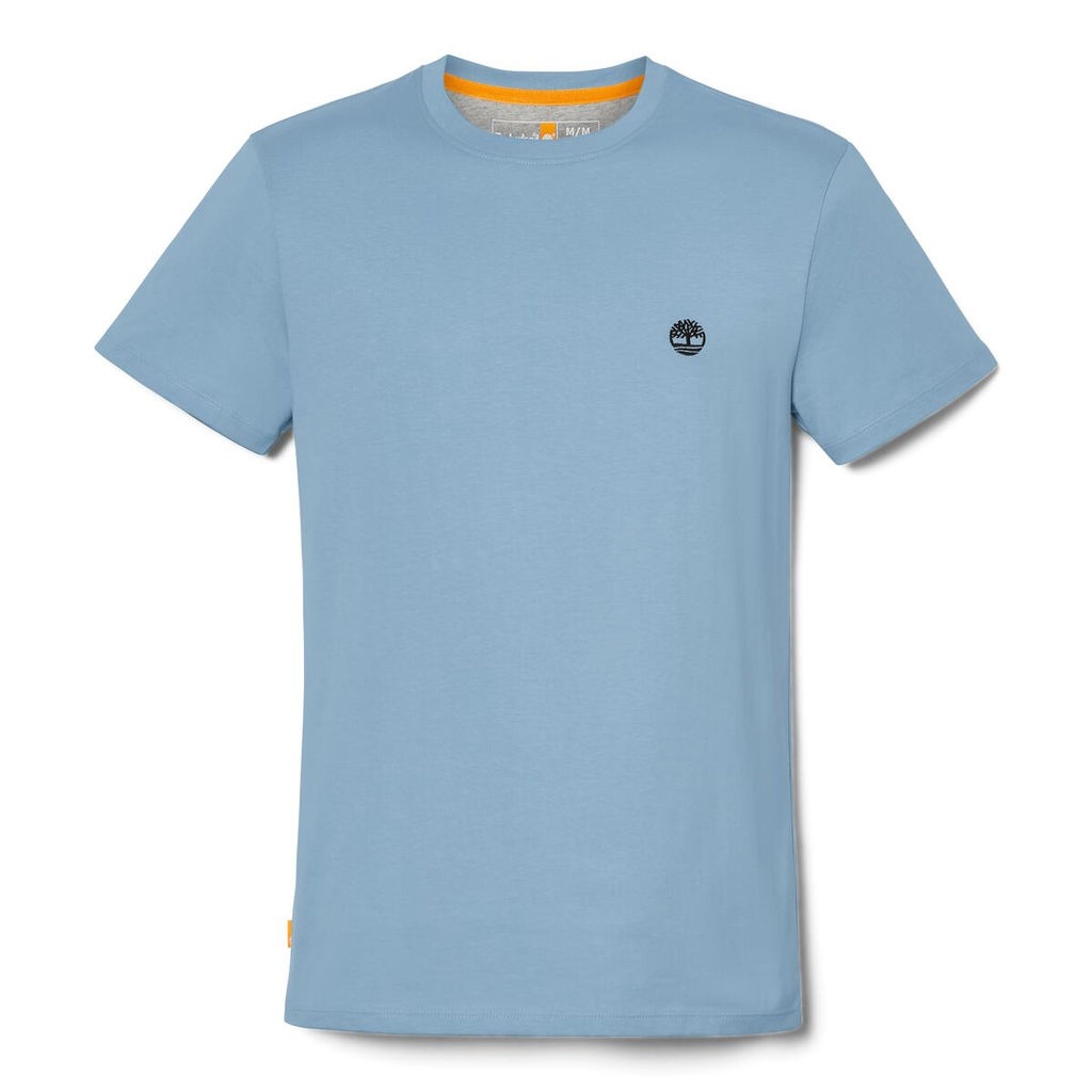 Футболка Timberland T-Shirt Dunstan River Jersey Crew Neck Slim синяя  фото 5